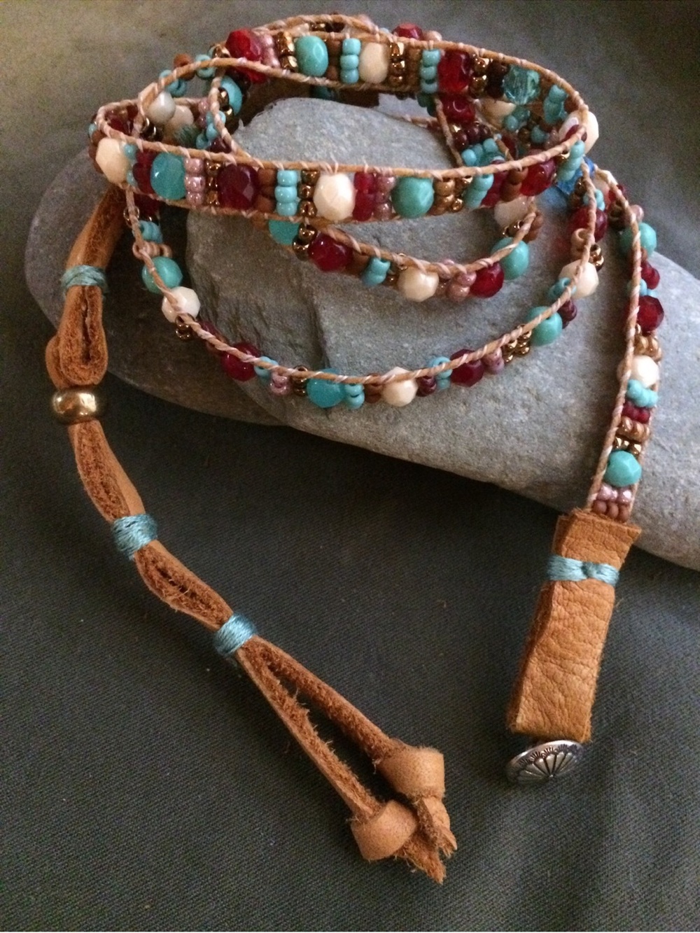 Multicolor Beaded wrap bracelet from Sundance catalog